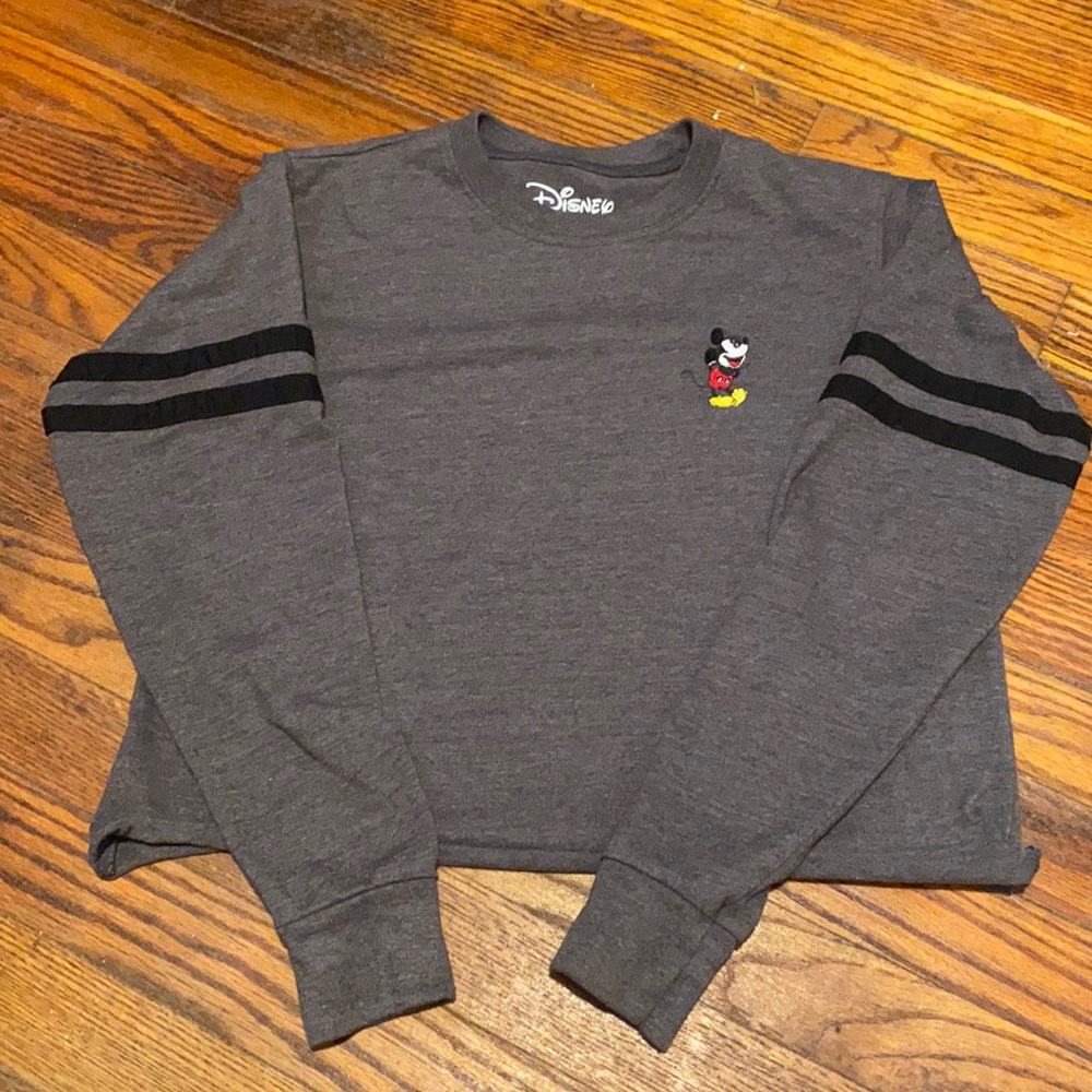 Disney Mickey Mouse Crop Shirt Gray XS